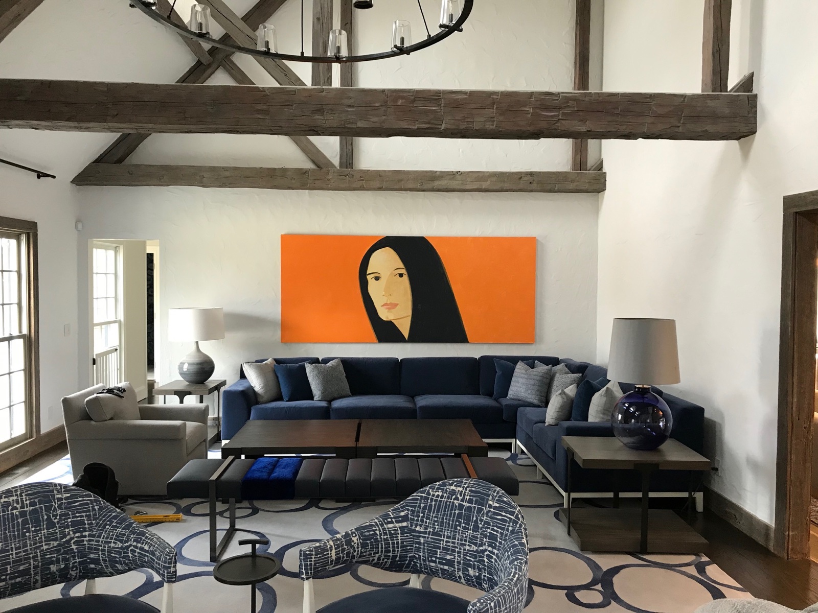 A contemporary work installed in a collector's space